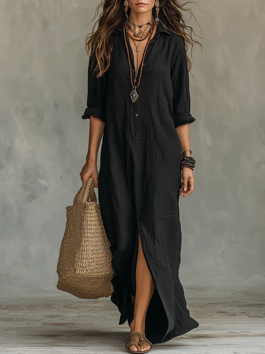 SAULE | Robe Maxi Effortless Silhouette Flatteuse Polyvalente Pour Un Port Quotidien
