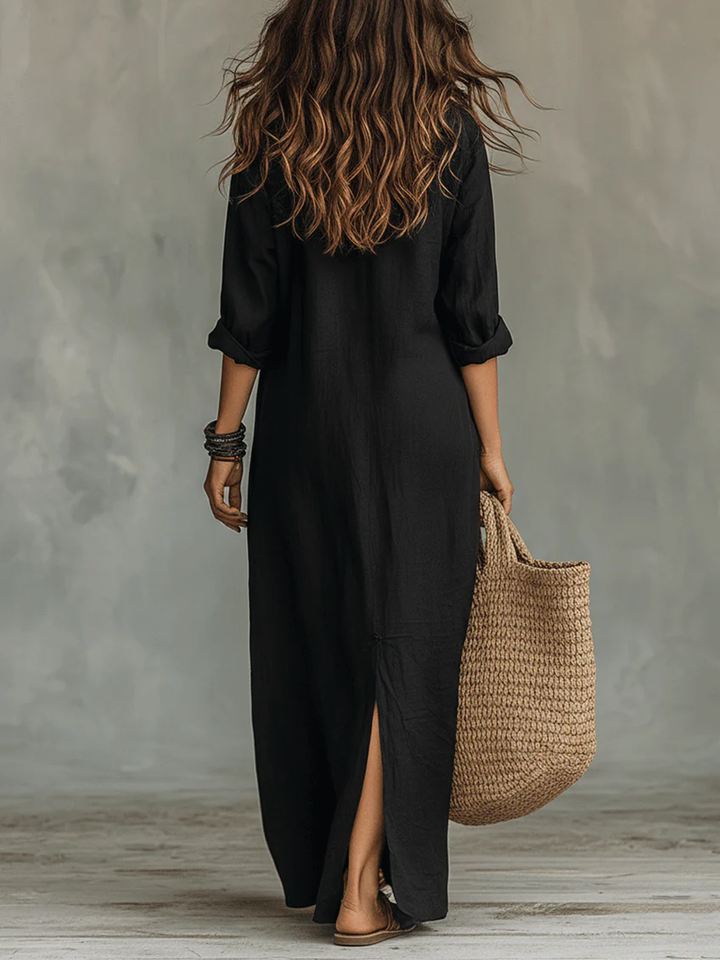 SAULE | Robe Maxi Effortless Silhouette Flatteuse Polyvalente Pour Un Port Quotidien
