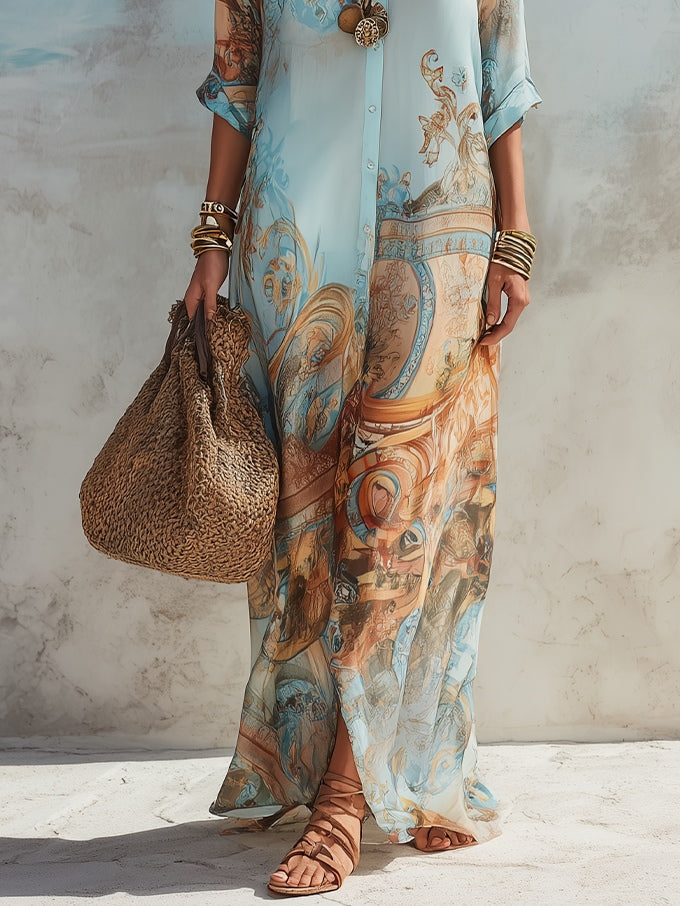 Robe chemisier maxi