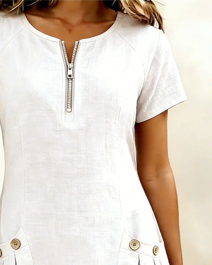 Robe en coton et lin