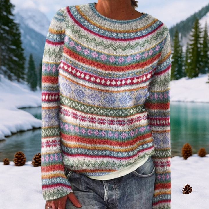 Ombeline cardigan tricoté motif islandais - Fjara