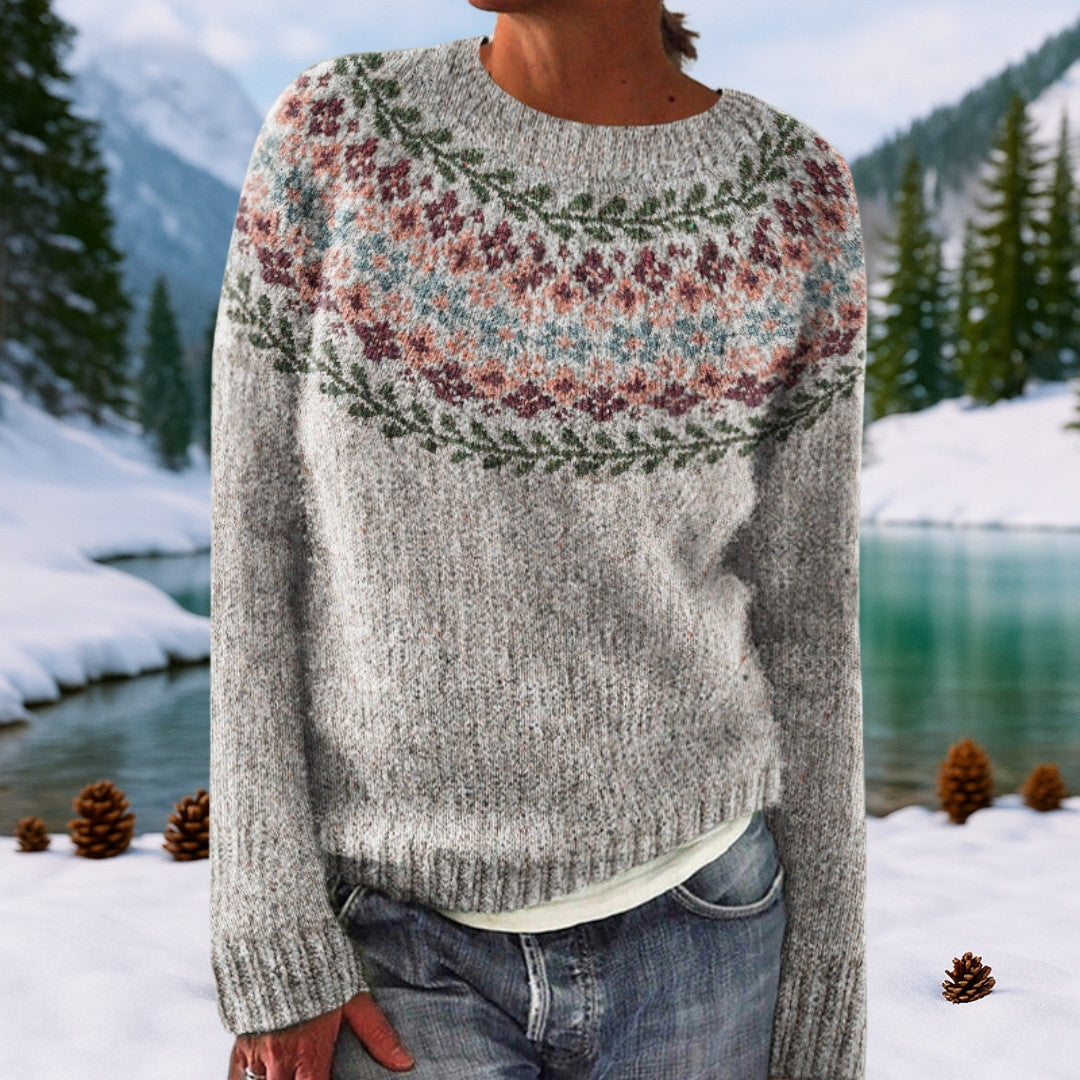 Ombeline cardigan tricoté motif islandais - Sora