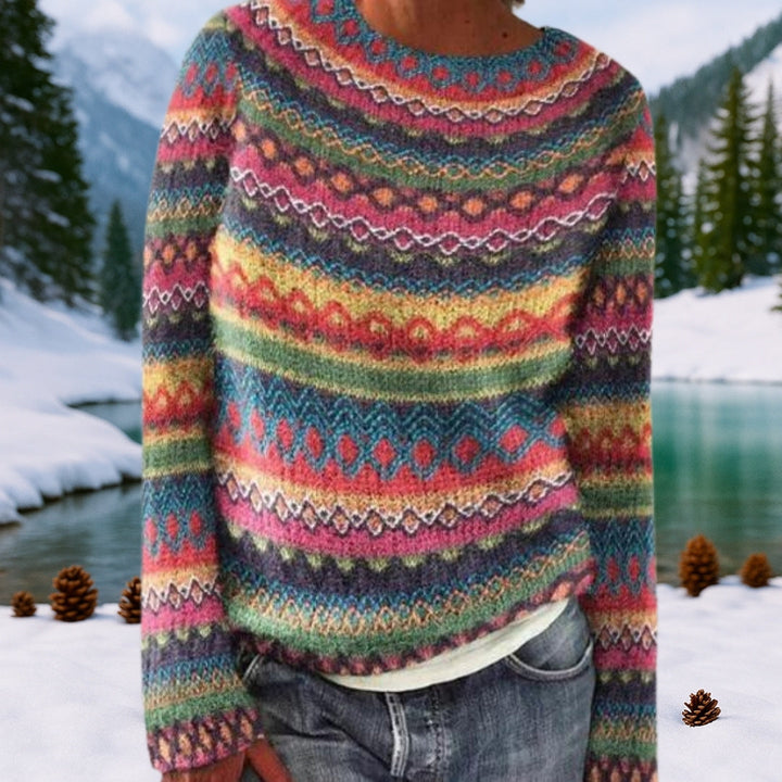 Ombeline cardigan tricoté motif islandais - Leni