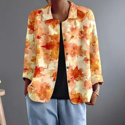 Laurentine | Chemise Ample Feuilles Aquarelle