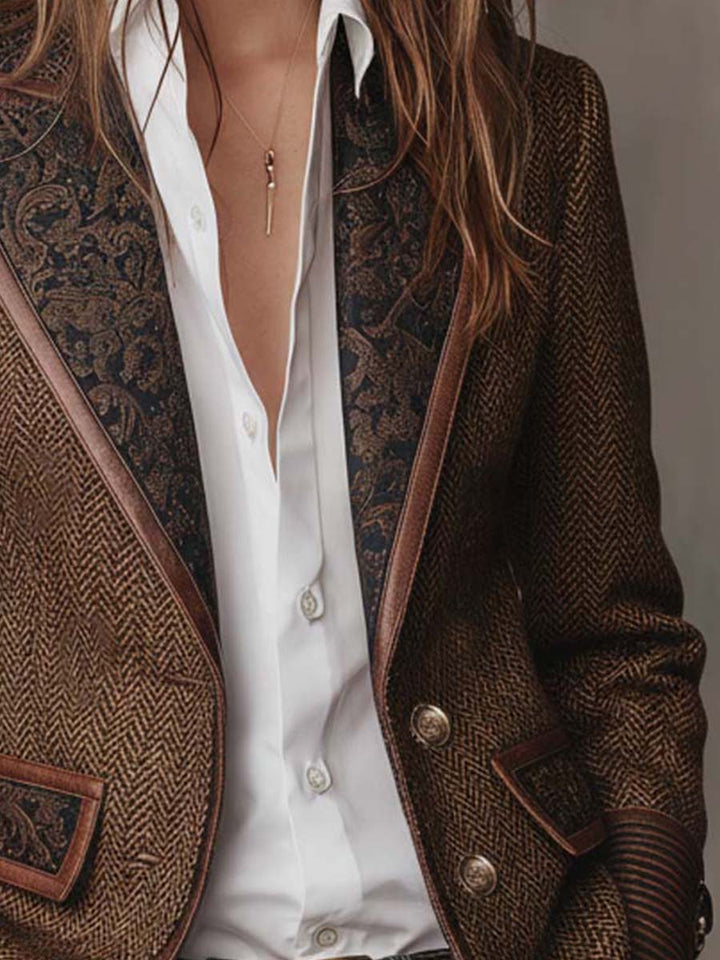 Blazer à empiècements chevrons