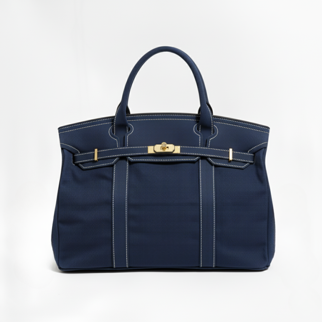 Sac cabas en toile Bleu marine uni