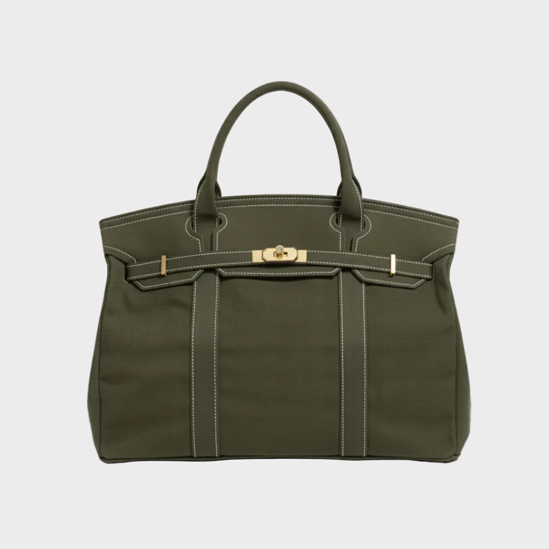 Sac cabas en toile Vert olive uni