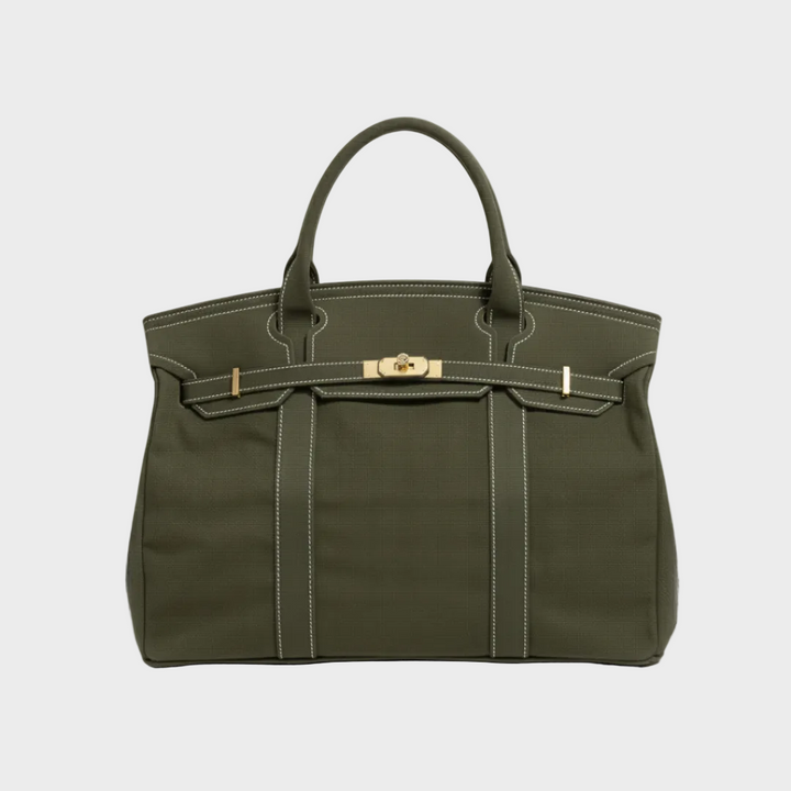 Sac cabas en toile Vert olive uni