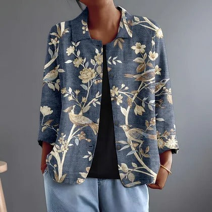 Oriella | Chemise Ample Oiseaux Peints
