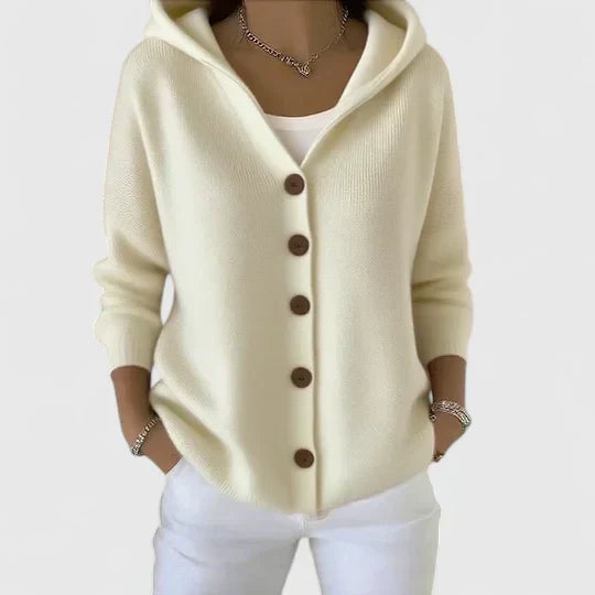 Adéline cardigan à capuche en coton - Beige
