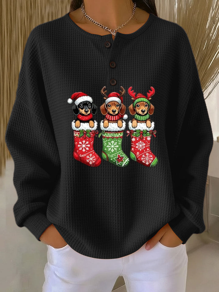 Grethe | Pull de Noël Vintage avec Motif Canin
