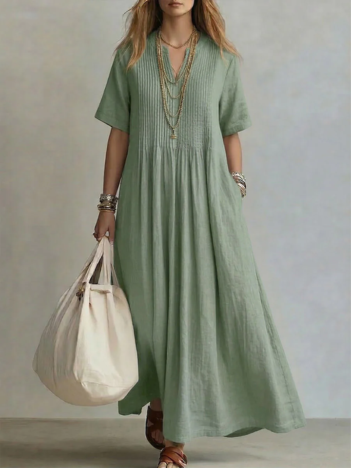 Robe plissée Vert sauge