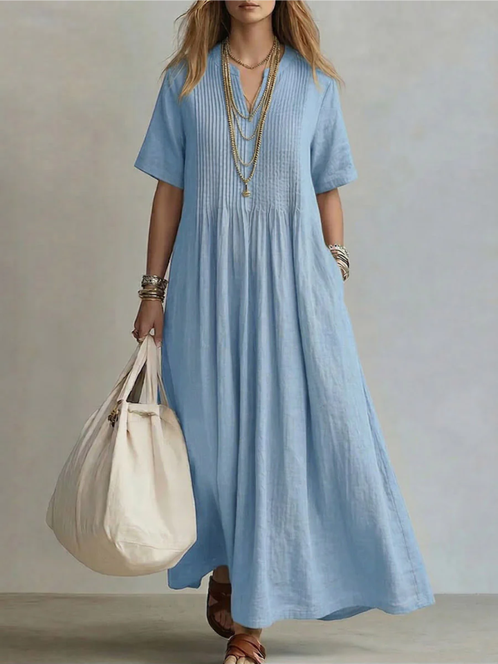 Robe plissée Bleu ciel