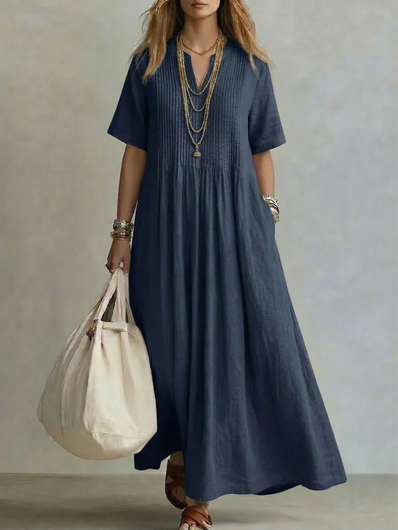 Robe plissée Bleu marine