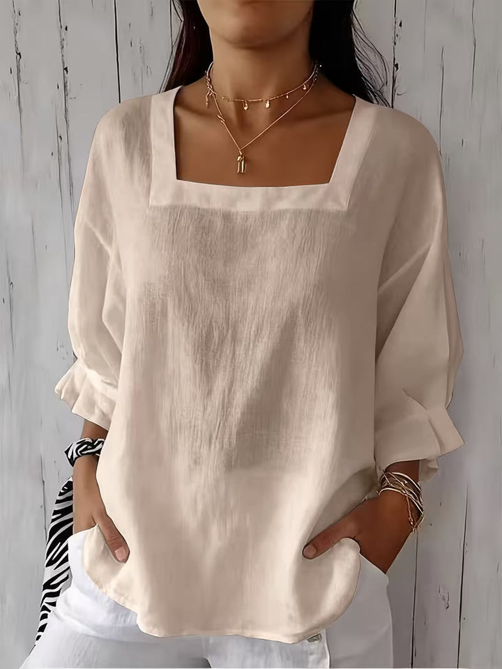 Alvessa blouse croisée à manches longues - Kaki