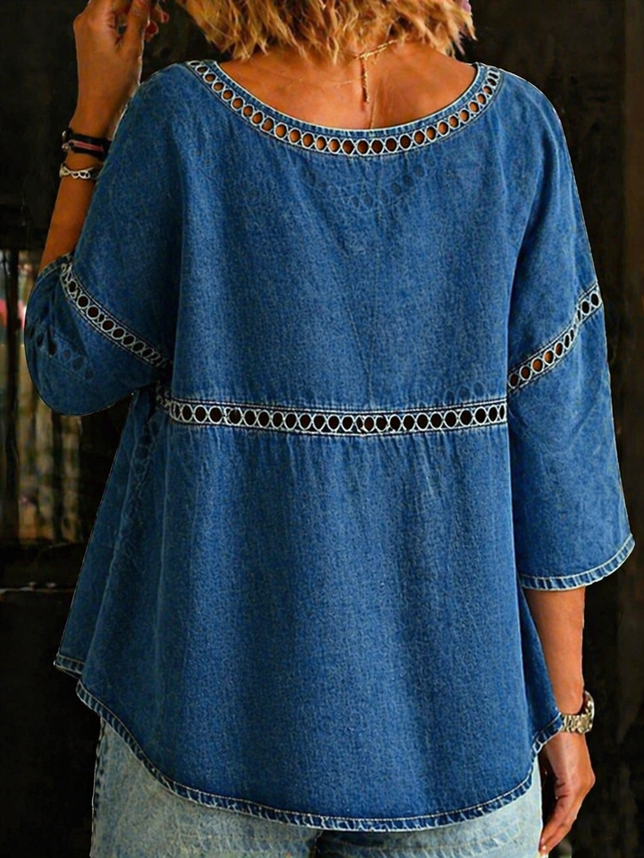 Blythea™ Blouse en Jean Décontractée et Confortable