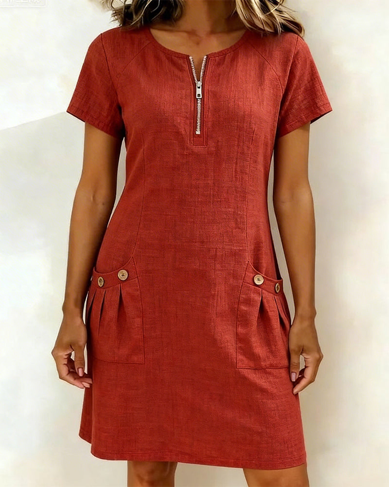 Robe en coton et lin