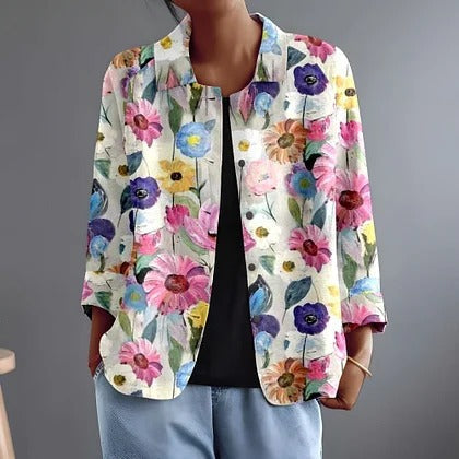 Rosamonde | Chemise Fleurs Peintes à la Main