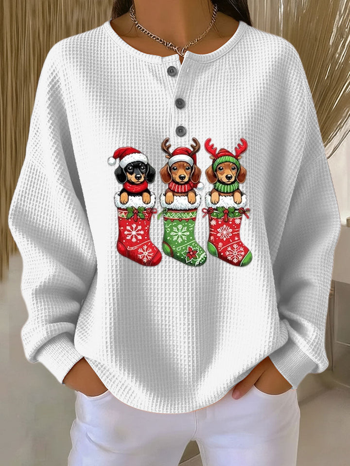 Grethe | Pull de Noël Vintage avec Motif Canin
