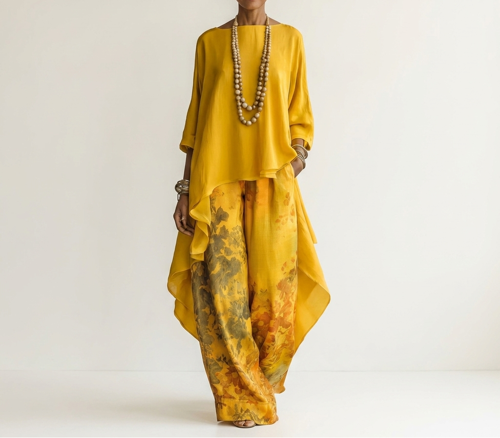 Ensemble deux pièces asymétrique Jaune
