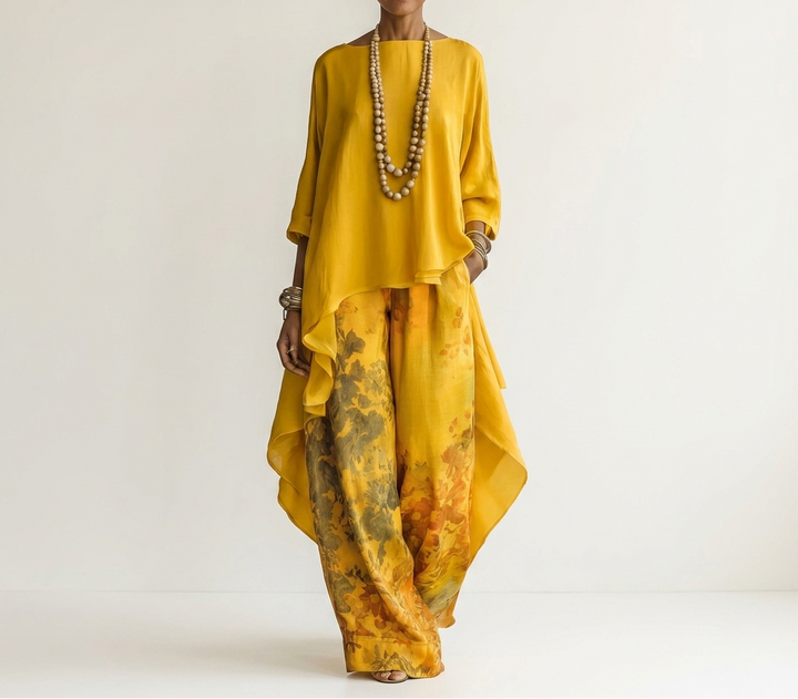 Ensemble deux pièces asymétrique Jaune
