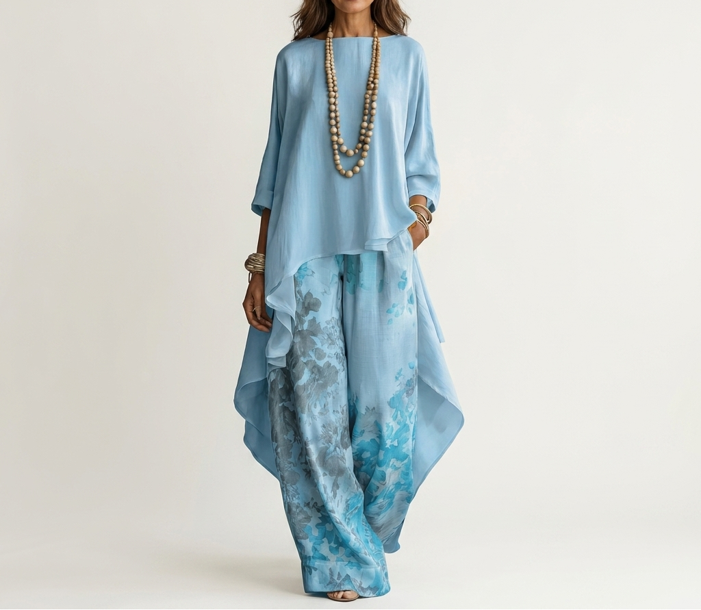 Ensemble deux pièces asymétrique Bleu