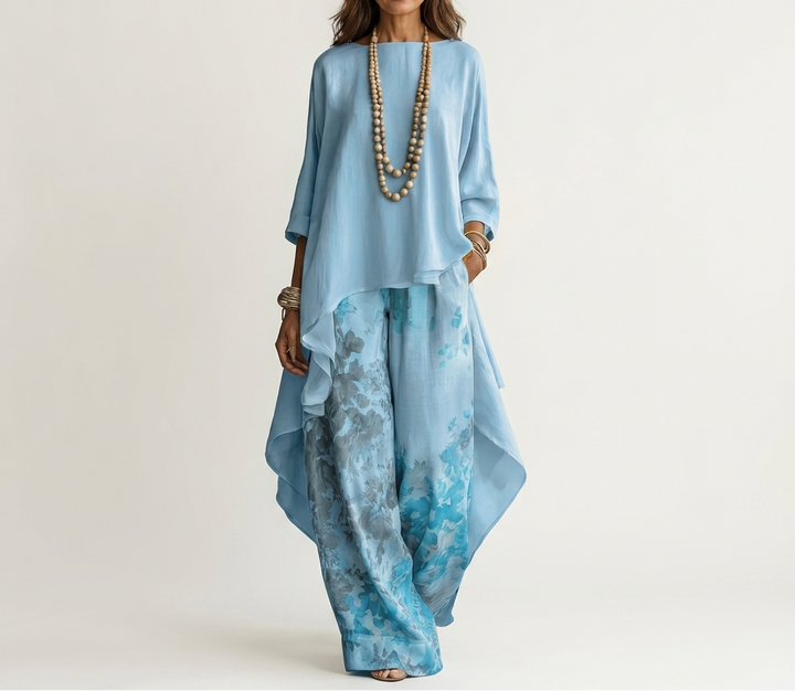 Ensemble deux pièces asymétrique Bleu