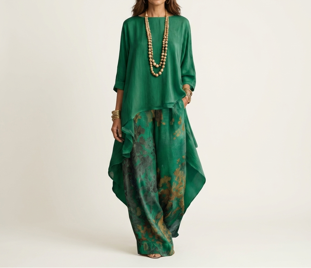 Ensemble deux pièces asymétrique Vert