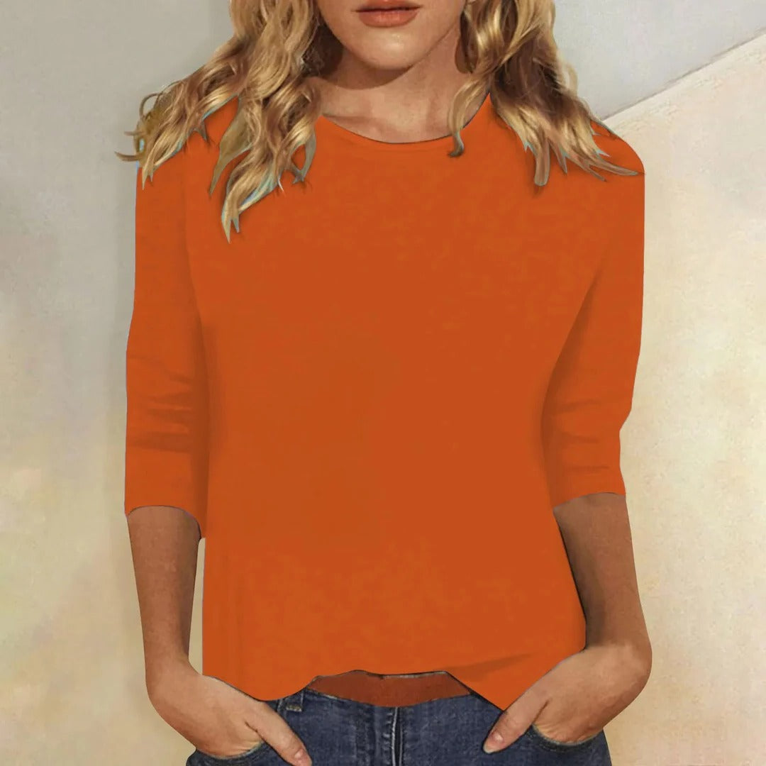 Haut à manches trois-quarts Orange