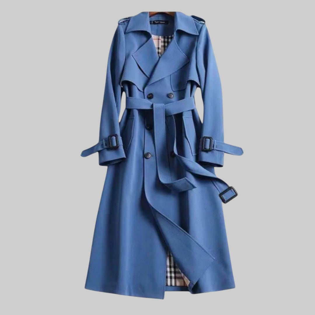 Trench boutonné Bleu