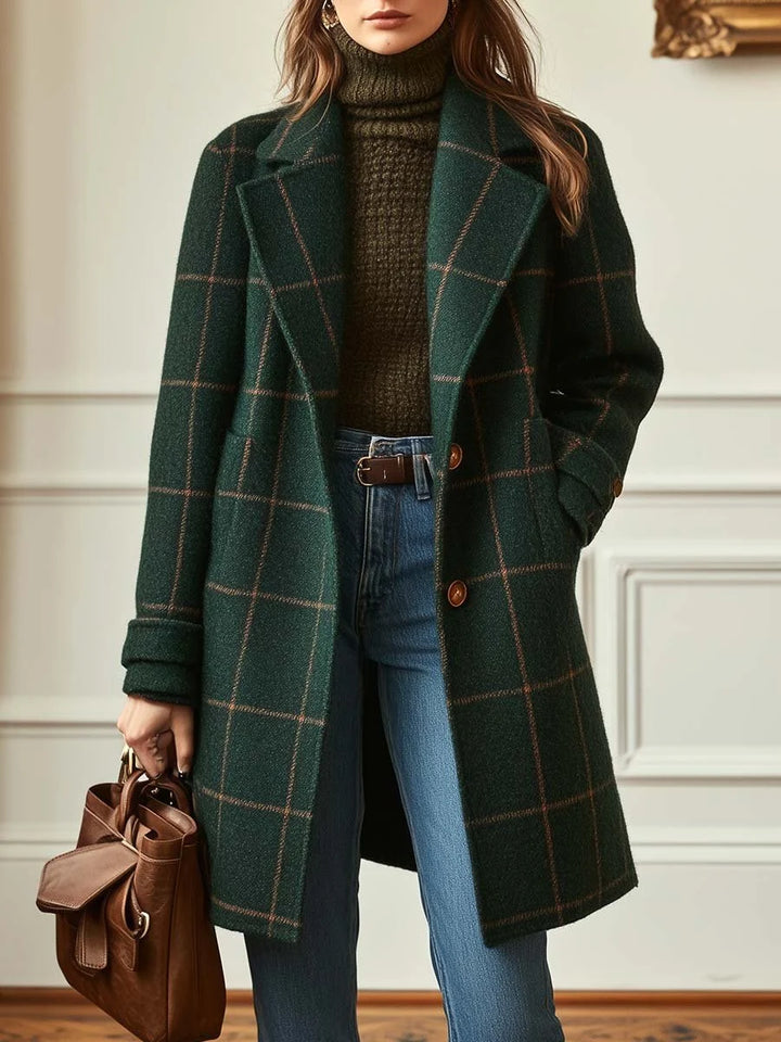 Zoé™ | Manteau à Carreaux en Laine