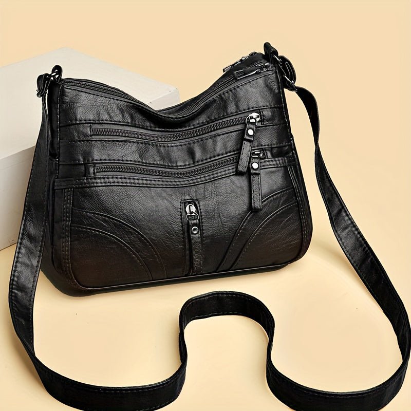 Sac en cuir véritable Noir