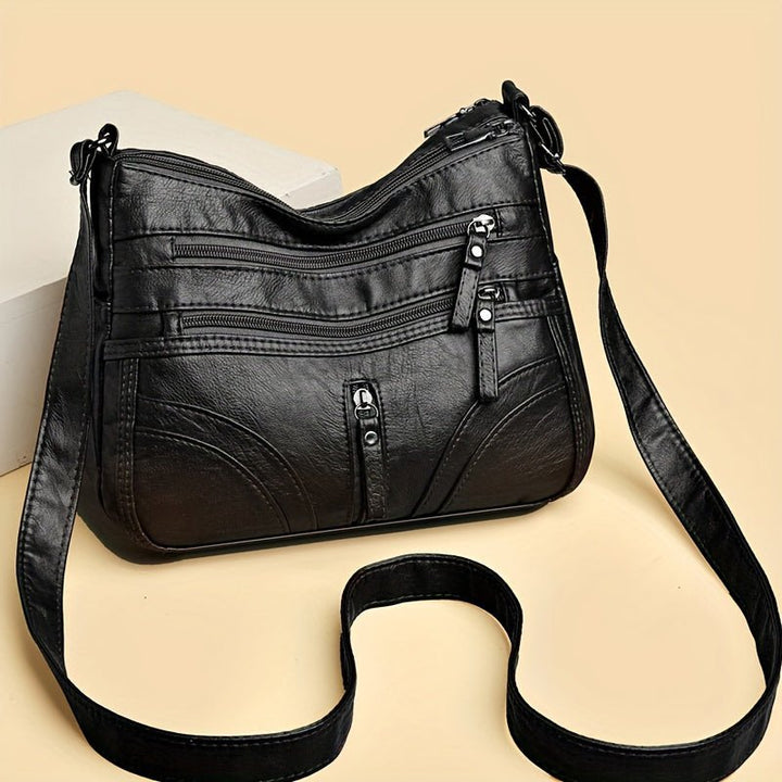 Sac en cuir véritable Noir