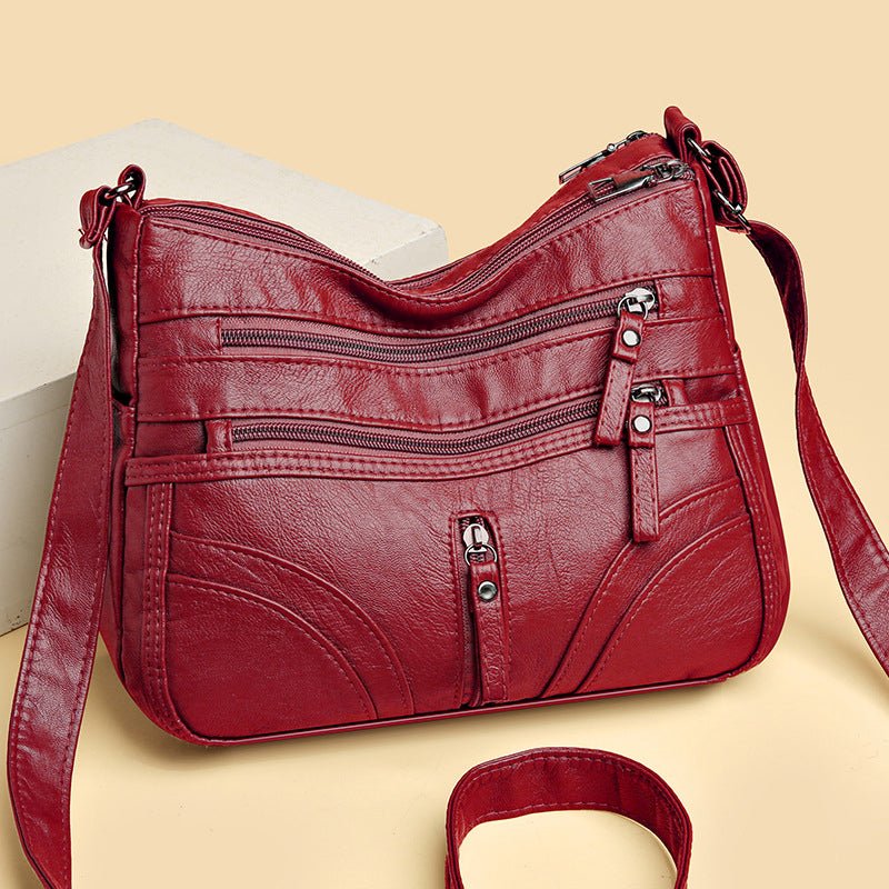 Sac en cuir véritable Rouge