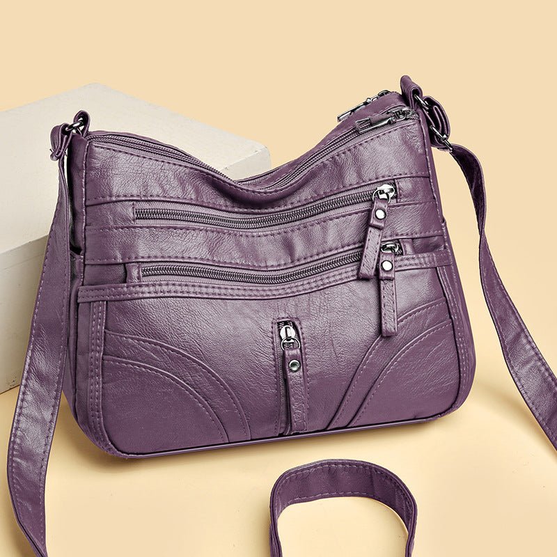 Sac en cuir véritable Violet