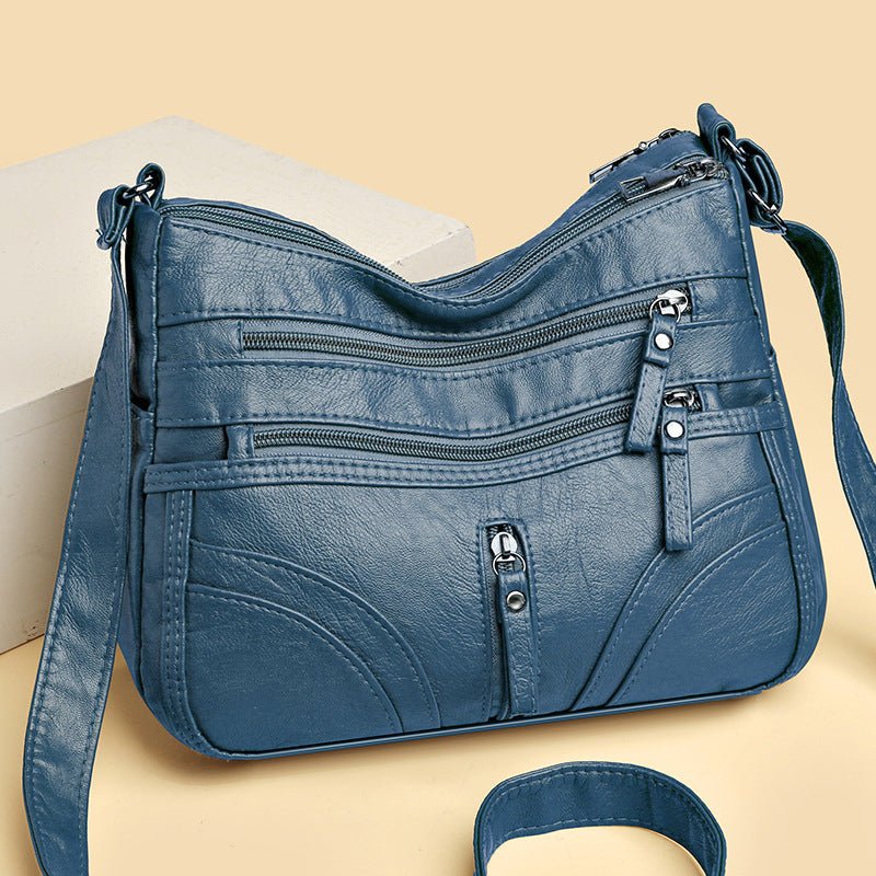 Sac en cuir véritable Bleu