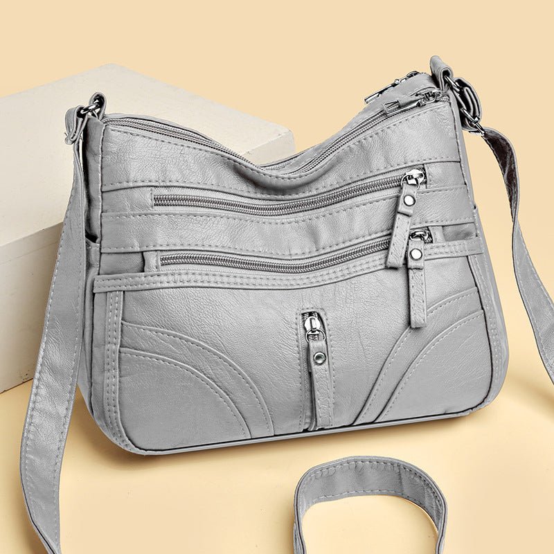 Sac en cuir véritable Gris