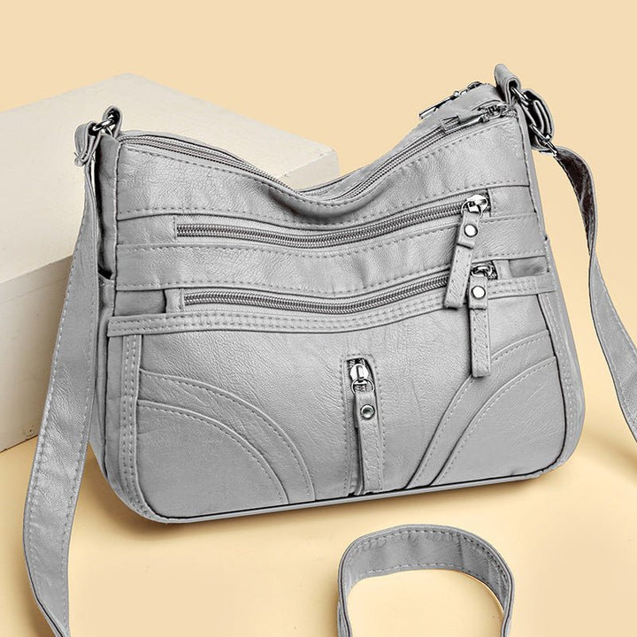Sac en cuir véritable Gris