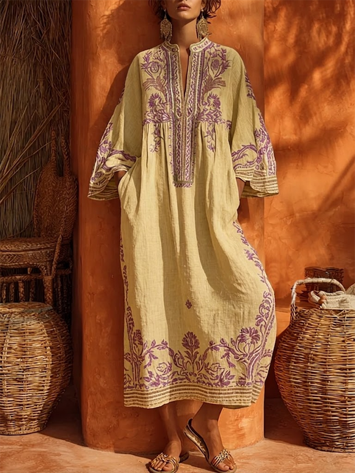 Elena™ | Robe Maxi Méditerranéenne Brodée
