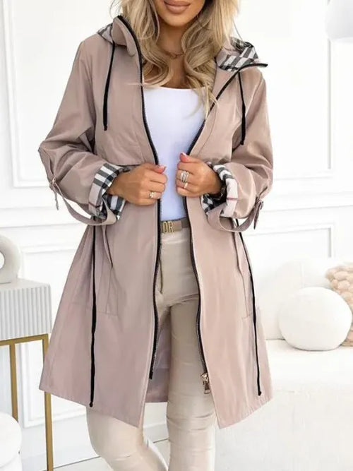 Trench à capuche coupe-vent Beige
