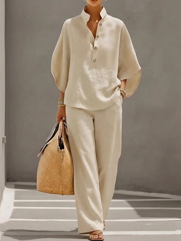Ellen™ – Ensemble en Lin et Coton à Deux Pièces