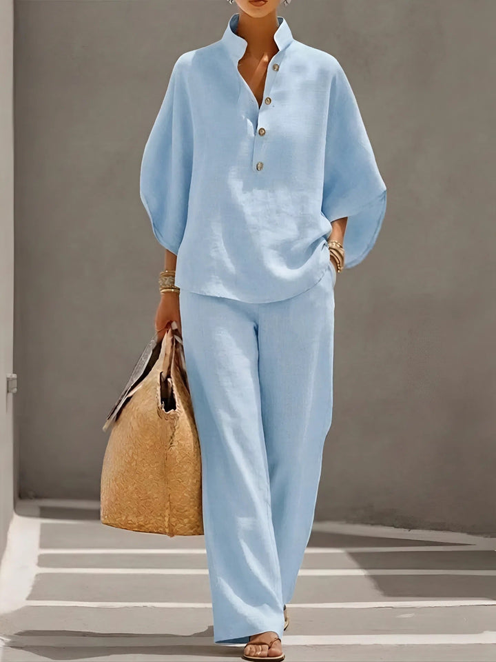 Ellen™ – Ensemble en Lin et Coton à Deux Pièces
