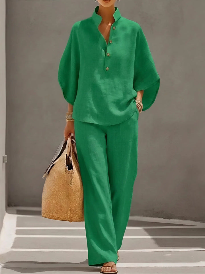 Ellen™ – Ensemble en Lin et Coton à Deux Pièces