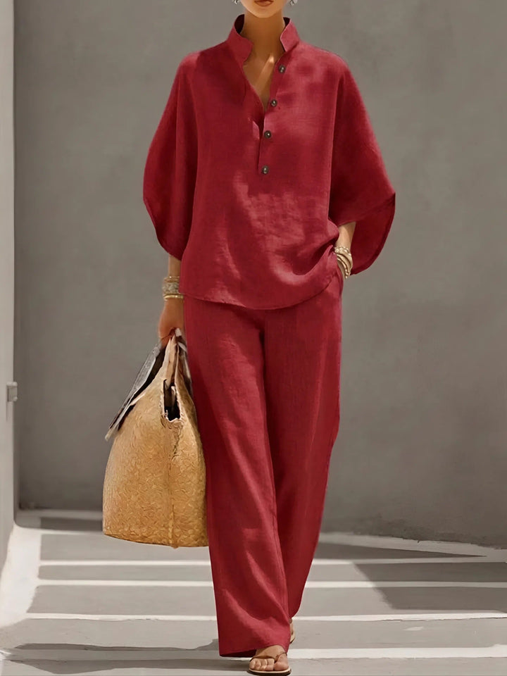 Ellen™ – Ensemble en Lin et Coton à Deux Pièces