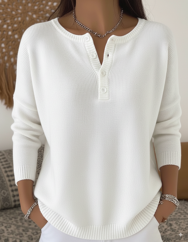 Apolline™ | Pull Boutonné en Laine