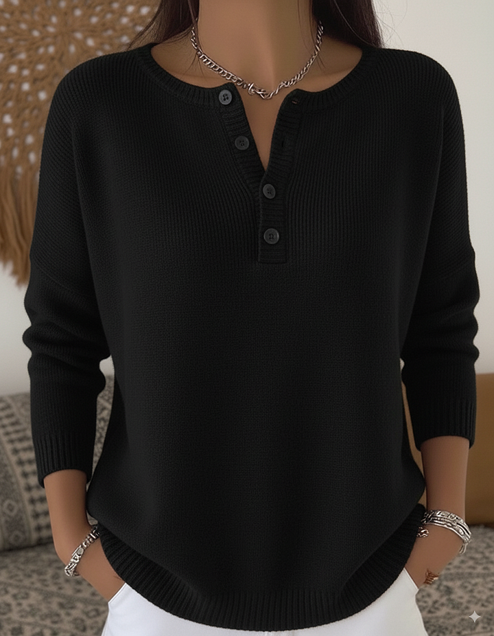 Apolline™ | Pull Boutonné en Laine