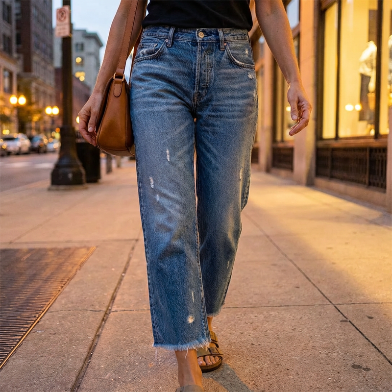 Aberjean™ | Jeans droits rétro raccourcis