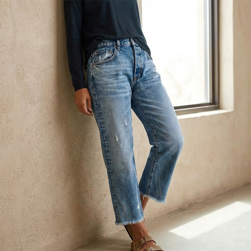 Aberjean™ | Jeans droits rétro raccourcis