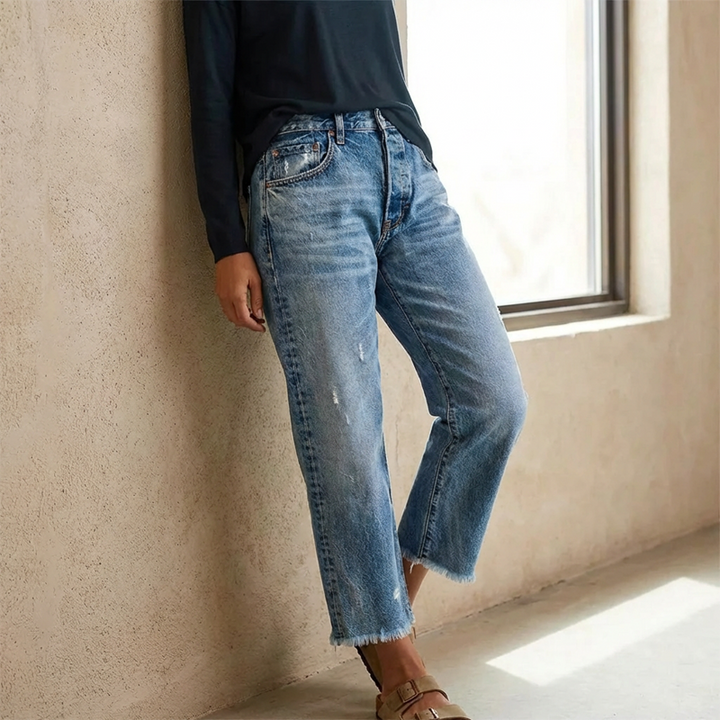 Aberjean™ | Jeans droits rétro raccourcis