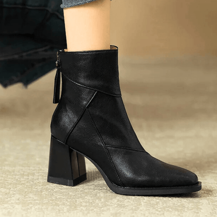 Einav - Bottines à Talons Épais de Style Britannique
